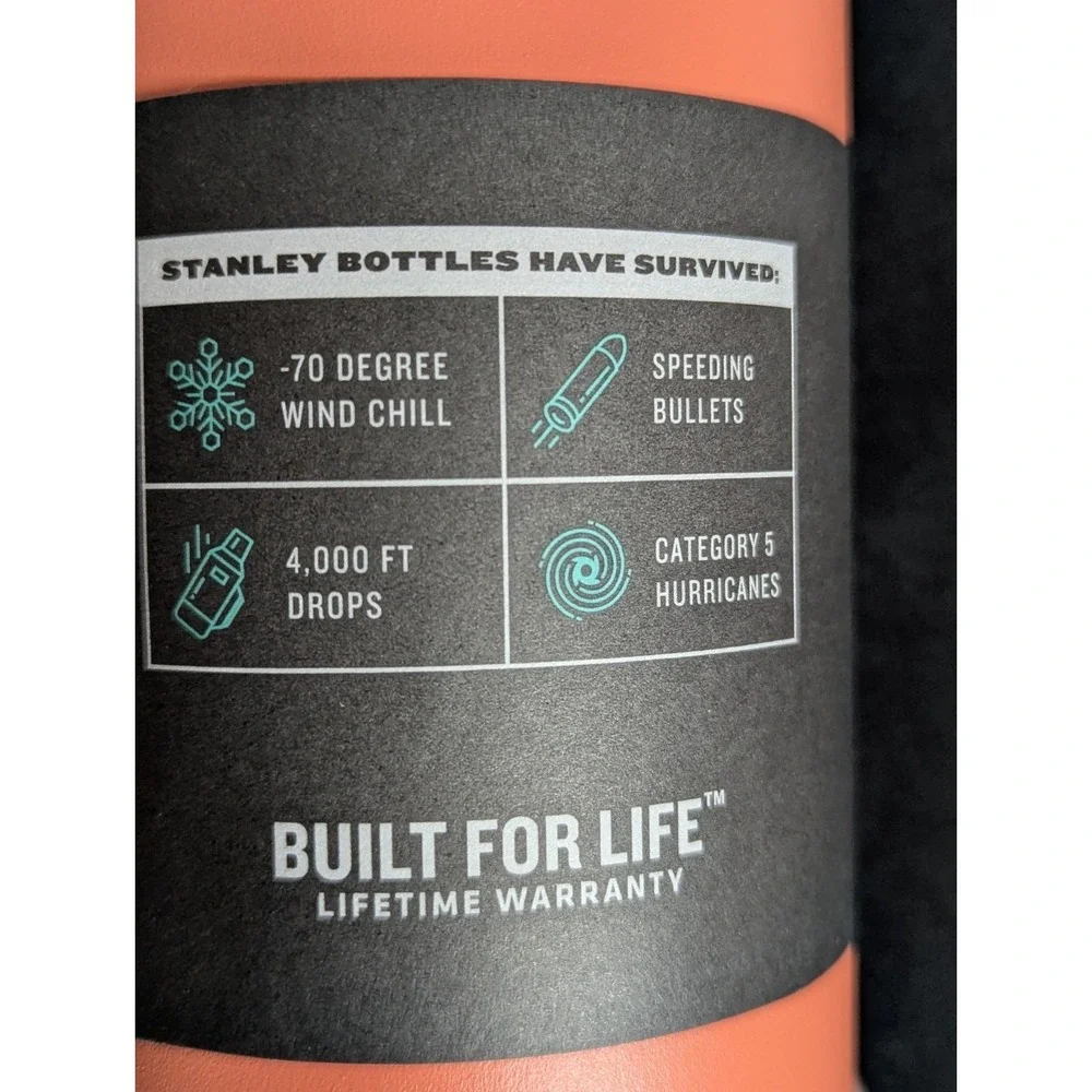 Stanley Quick Flip Go Bottle 24oz Stainless Steel Tumbler Flip-Lid peach coral - Picture 8 of 12